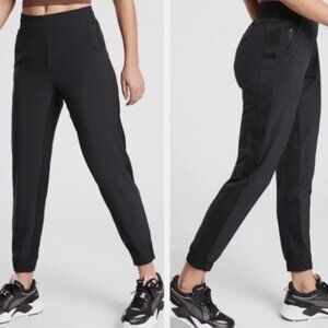 Athleta Textured Brooklyn Jogger Pants Black Pull On SIze 2 566689-02
